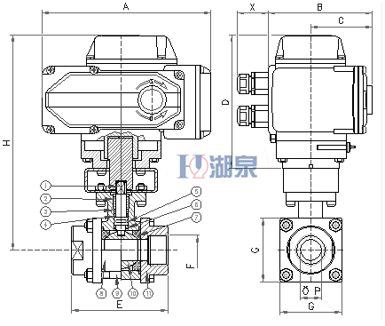 電動絲扣球閥Q911F-16P型號，圖片，原理